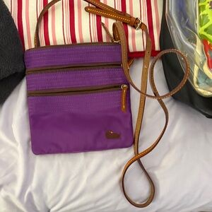 Dooney & Bourke Purple and Brown Crossbody Bag